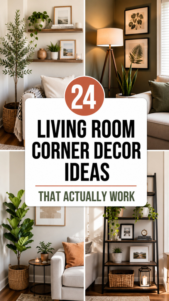 24 Living Room Corner Decor Ideas That Actually Work (No Designer Required)