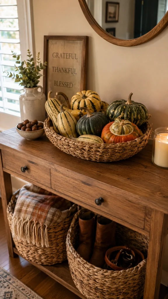 Fall Console Table Decor Ideas