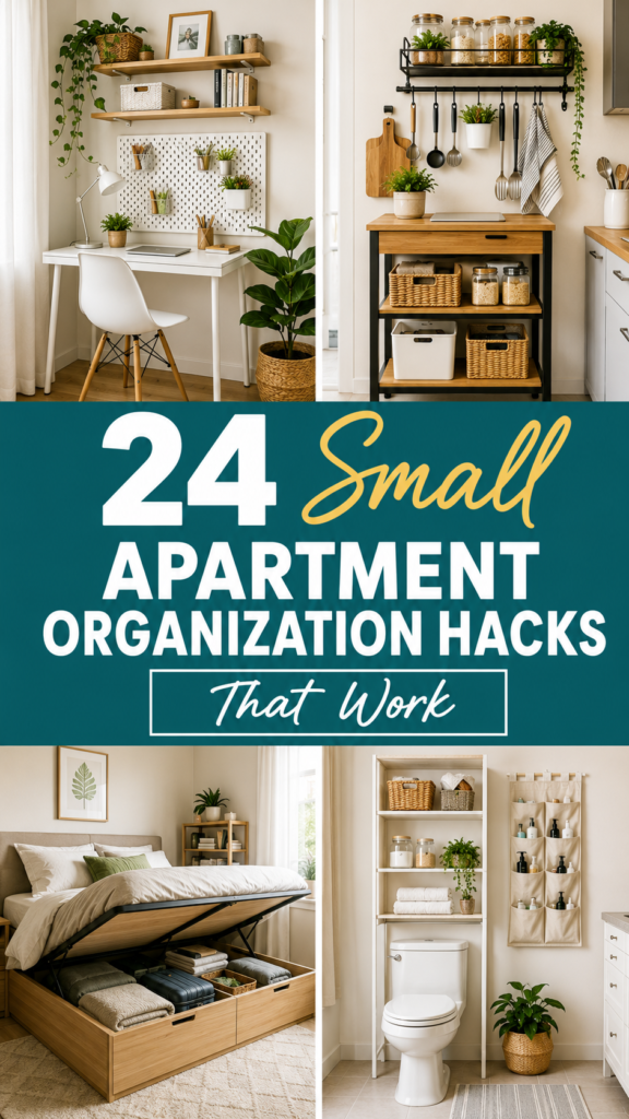 24 Small Apartment Organization Hacks That Work