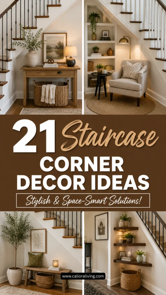 21 Staircase Corner Decor Ideas That Look Beautiful